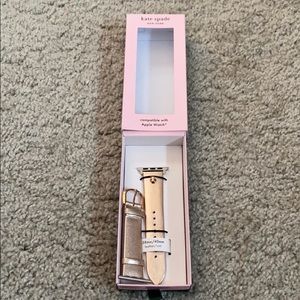 Kate Spade Metallic Rose Gold Leather Apple Band